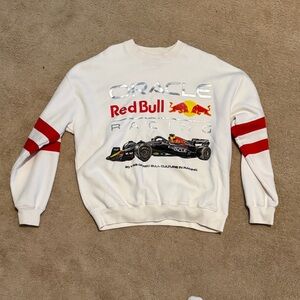 Abercrombie & Fitch White Sweatshirt with Red and Silver Accents